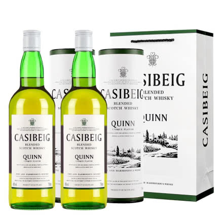 40°英国进口苏格兰进口洋酒奎恩威士忌700ml*2洋酒桶装双支礼盒（洋酒礼盒）
